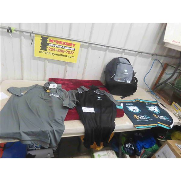 Winnipeg Sea Bears Golf Shirts, Backpack, Touque, Size 