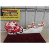 Image 1 : Vintage Santa, Sleigh + Reindeer Blow Mold 32'' Long
