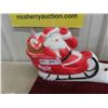 Image 2 : Vintage Santa, Sleigh + Reindeer Blow Mold 32'' Long