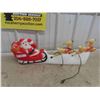 Image 1 : Vintage Santa, Sleigh + Reindeer Blow Mold 32'' Long