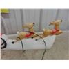 Image 3 : Vintage Santa, Sleigh + Reindeer Blow Mold 32'' Long