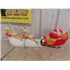 Image 4 : Vintage Santa, Sleigh + Reindeer Blow Mold 32'' Long