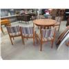 Image 8 : Table 31'' H x 45'' Diam , 2 Leaves & 6 Chairs 