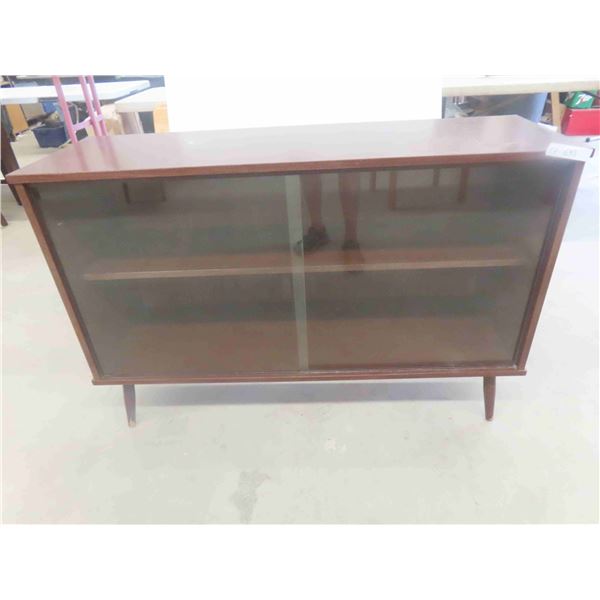 Vintage China Cabinet with 2 Sliding Glass Doors 