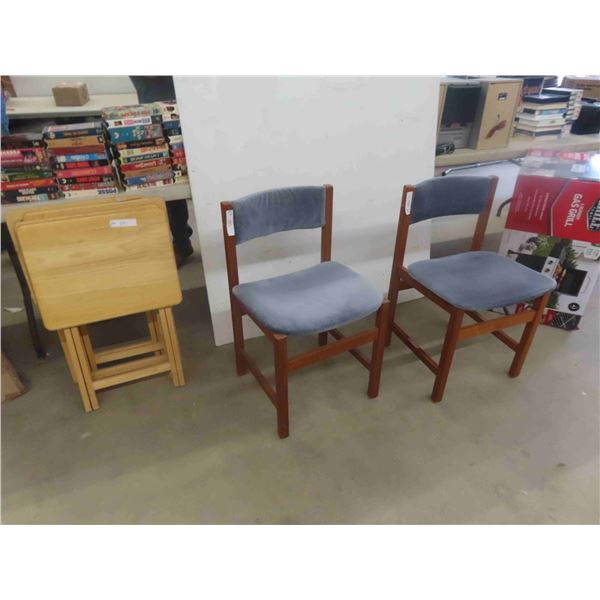 4 Wood TV Stands , 2 Chairs, No Rack