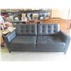 Image 1 : Leather/Leather Style Couch 80'' Wide