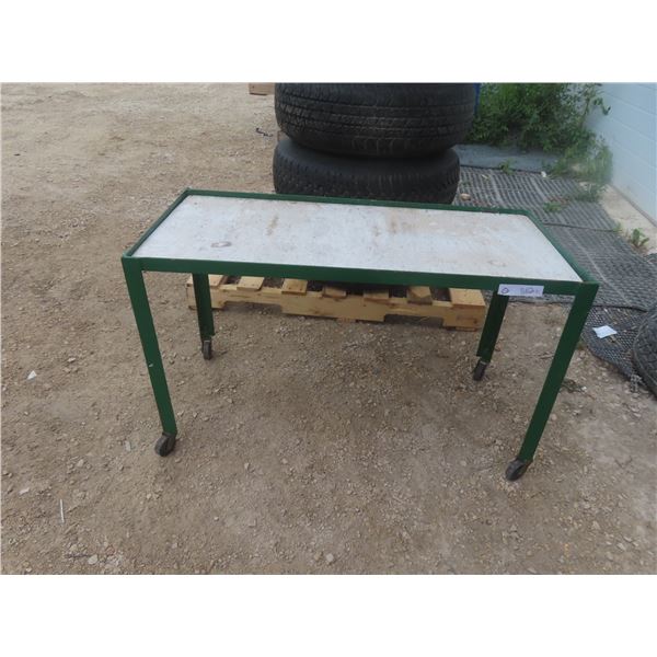 Metal Framed Stand on Casters 28'' x 38'' x 17 1/2''