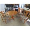 Image 1 : Oak Pedestal Table 30''x  42'' , 12'' Leaf & 4 Chairs 