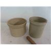 Image 5 : 2 Medalta Crocks (1) 1/2 Gallon, (1) Primitive Mixer 