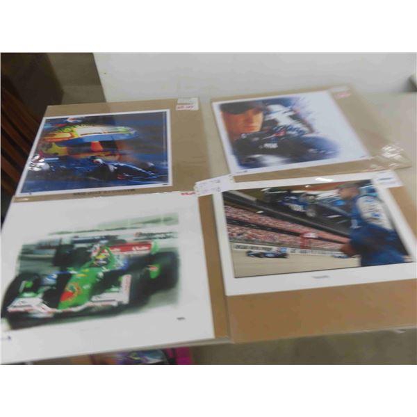 4 Race Car Pictures 12'' x 18'' " Roberto Moreno, Splash of
