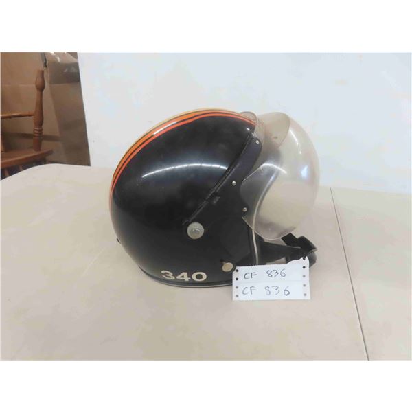 Vintage Skidoo 340 Snowmobile Helmet with Bubble Visor 