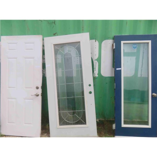 3 Used Exterior Doors 33 3/4'' x 80'' , 35 3/4'' x 80'' & 