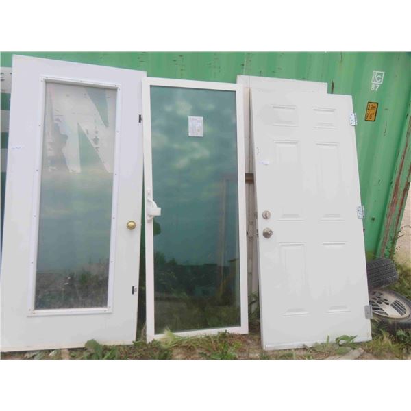 3 Used Exterior Doors 34'' x 80'' , 36'' x 80'' , 36'' x 