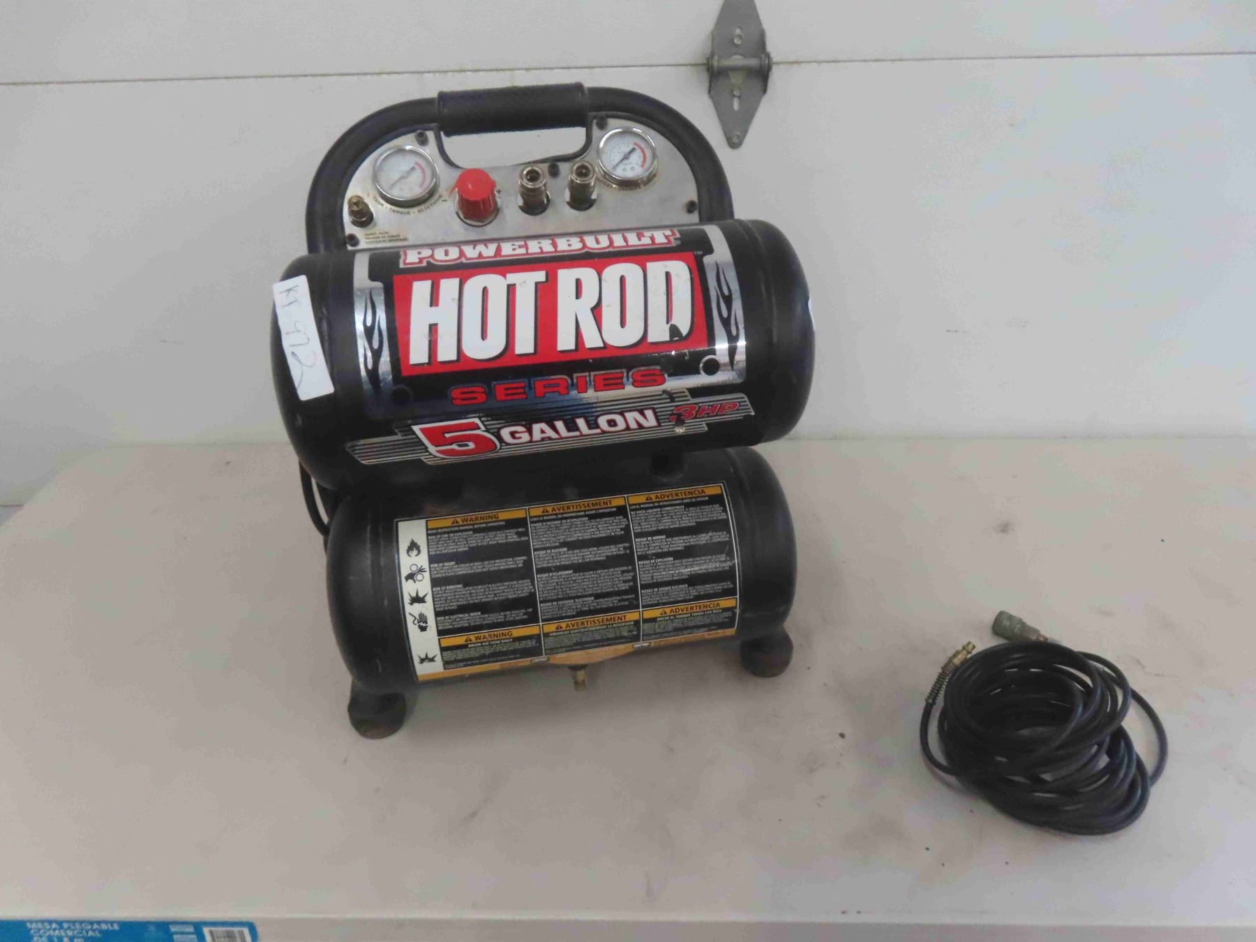 Powerbuilt Air Compressor Powerbuilt Hot Rod 5 Gallon Air Compressor - McSherry Auction Service Ltd.