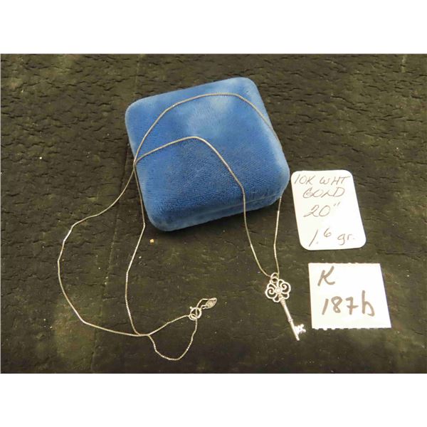 10K White Gold 20" Necklace.