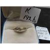 Image 1 : 14K Gold and Diamond Size 7 Ring. 