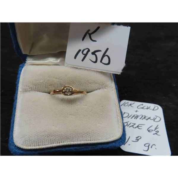 10K Gold and Diamond  Size 6.5 Ring. 