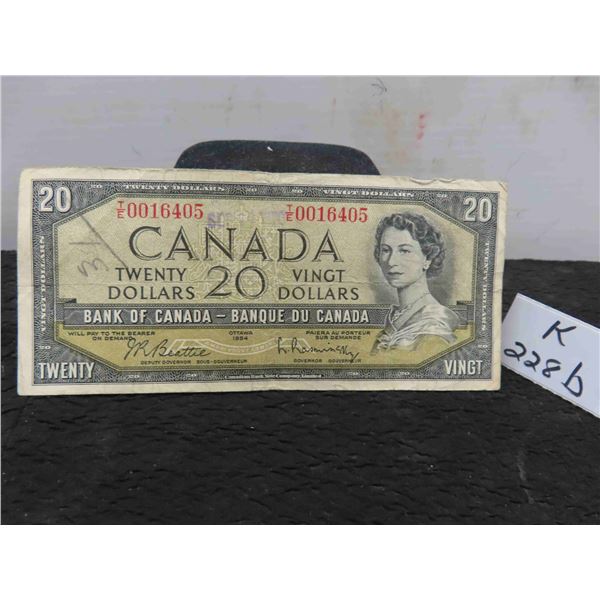 Canadian 1954 $20 Bill 