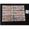 Image 1 : (6) Canadian 1986 $2 Bills 