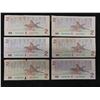 Image 2 : (6) Canadian 1986 $2 Bills 