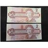 Image 6 : (6) Canadian 1986 $2 Bills 