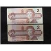 Image 4 : (6) Canadian 1986 $2 Bills 
