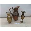 Image 1 : 2 Brass Vases, Pitcher