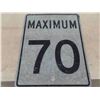 Image 2 : 2 Metal Street Signs: Maximum Speed Limit 50 + 70 , ' 