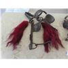 Image 2 : 3 Horse Bridles , 2 with Dyed Tail Hair, Spread Rings, Bits 