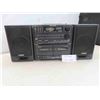 Image 1 : Sharp Boom Box with Double Cassette Player, CD + Radio. 