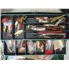 Image 2 : Tackle Box Filled with Lures, Pickeral Rigs, Line, Knife, Pliers 