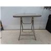 Image 2 : Folding Outdoor Side Table with Glass Top 19'' x 18'' x 18'' 