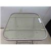 Image 3 : Folding Outdoor Side Table with Glass Top 19'' x 18'' x 18'' 
