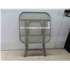 Image 4 : Folding Outdoor Side Table with Glass Top 19'' x 18'' x 18'' 