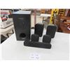 Image 1 : Speakers: 4 Samsung Including Subwoofer, 2 Book Case 