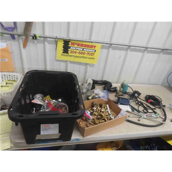Plumbing Items: Brass Fittings, Connectors, Stripper,