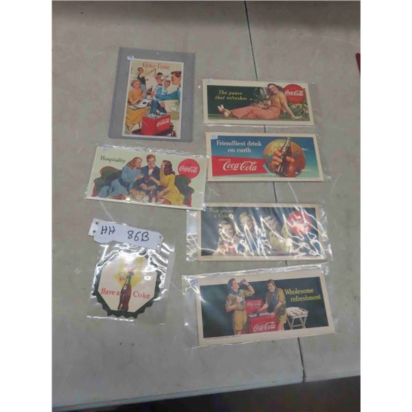 7 Coca Cola Blotters 