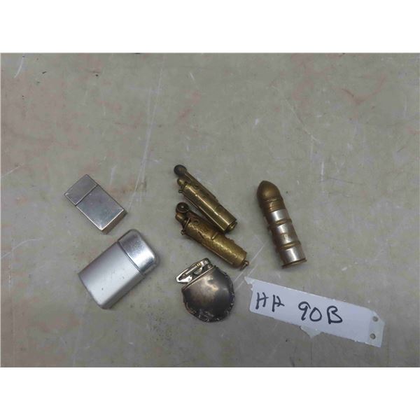 4 Vintage Lighters (1) Bullet, Match Safe 