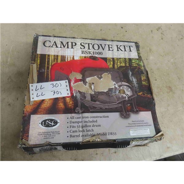 Barrel Camp Stove Kit Model BSK 1000. Barrel Not Included. 