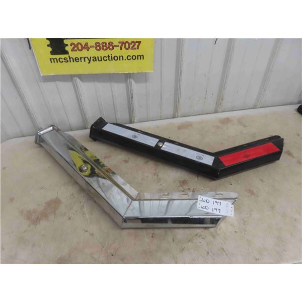 2 Big Truck Mud Flap Brackets (1) Chrome (1) Black 
