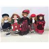 Image 1 : 5 Porcelain Dolls with Stands, Tallest 19''