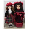 Image 2 : 5 Porcelain Dolls with Stands, Tallest 19''