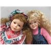 Image 8 : 5 Dolls (3) Porcelain with Stands , (2) Vintage, Tallest is 23''