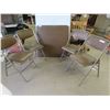 Image 1 : Card Table & 4 Chairs , Some Water Damage Rust on Table. 