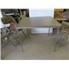 Image 3 : Card Table & 4 Chairs , Some Water Damage Rust on Table. 