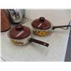 Image 7 : 7pce Wood Salad Bowl Set, 2 Pots with Lids, Stainless 