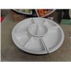 Image 2 : 2 Like New Lazy Suzan with 5 Ceramic Serving Pieces 