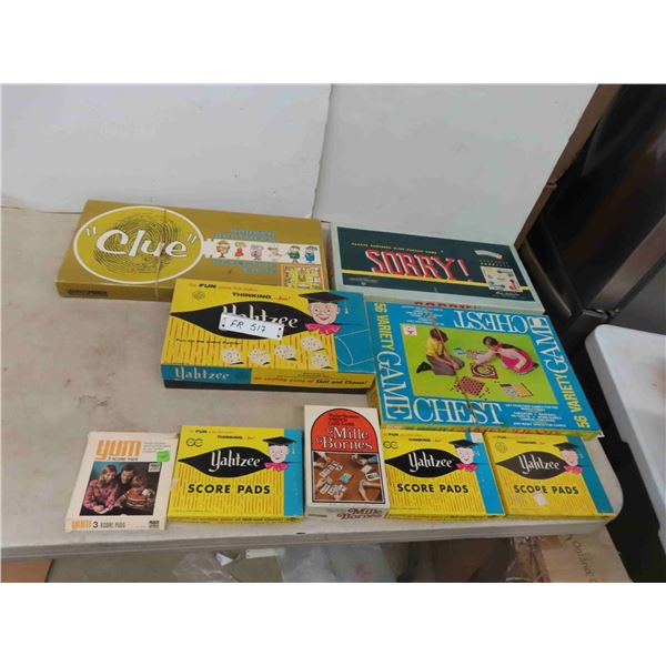 Board Games: Clue, Sorry, Yahtzee, 56 Variety Games