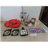 Image 1 : 5pce Serving Dish, Tea Pot, Trivots, Glass Coasters 