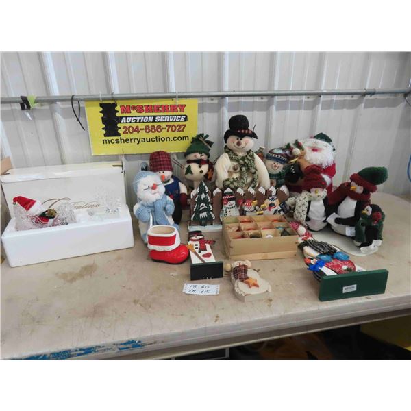 Christmas Snowman , Penguins, Ornaments, Santa